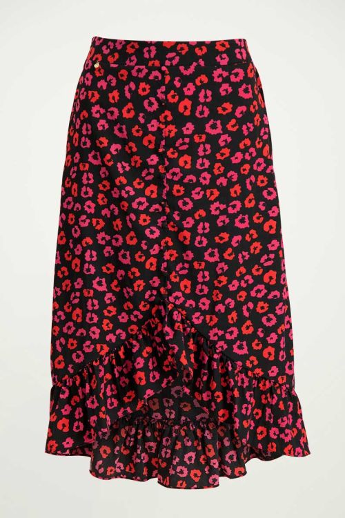 Rok midi rood/roze bloemen | Midi rok bloemen bij My Jewellery