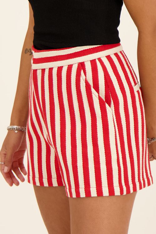 Rood-wit gestreepte short | My Jewellery