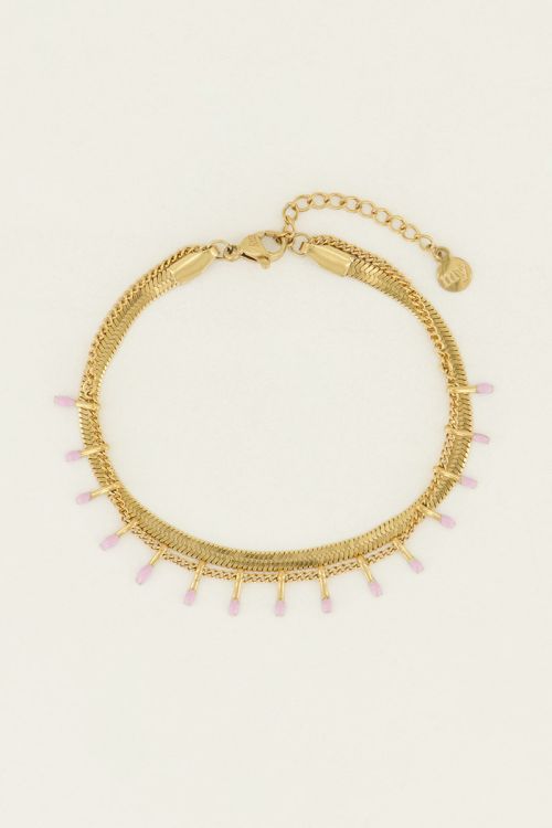 Armband dubbel roze