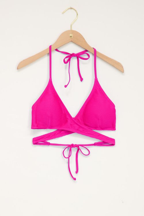 Roze bikini wikkeltop met | Jewellery