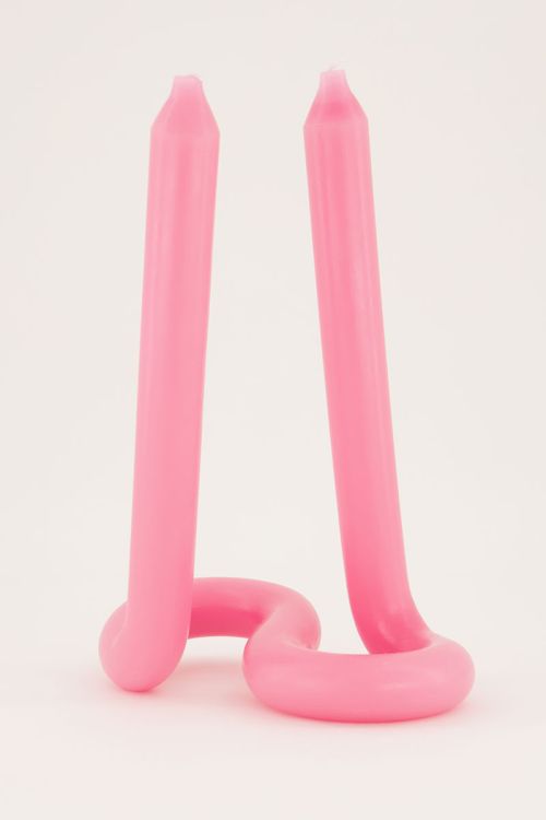 Roze dubbele kaars met draai | My Jewellery