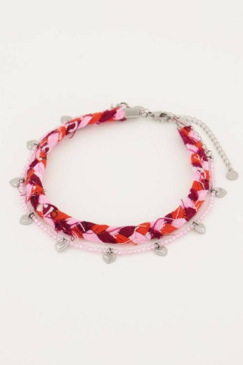 Roze enkelband set