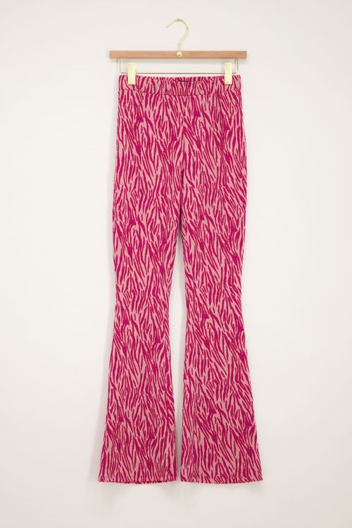 Pink zebra print flared trousers | My 