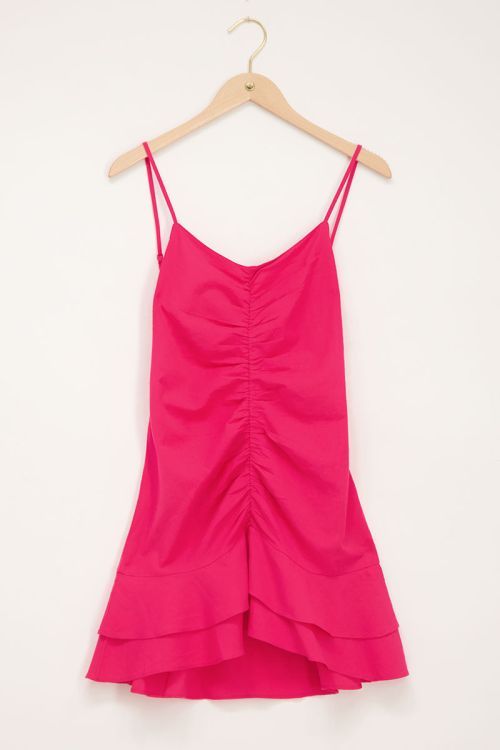 Roze jurk met spaghettibandjes & open rug | My Jewellery