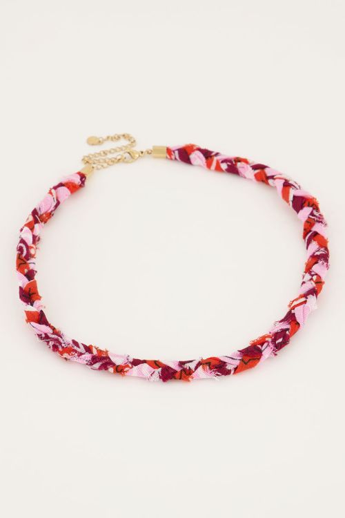Roze ketting sunrocks gevlochten | My Jewellery
