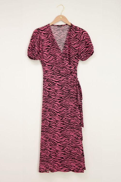 Roze maxi jurk met zebraprint | My Jewellery