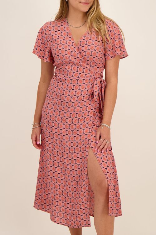 Roze midi jurk met aztec patroon | My Jewellery