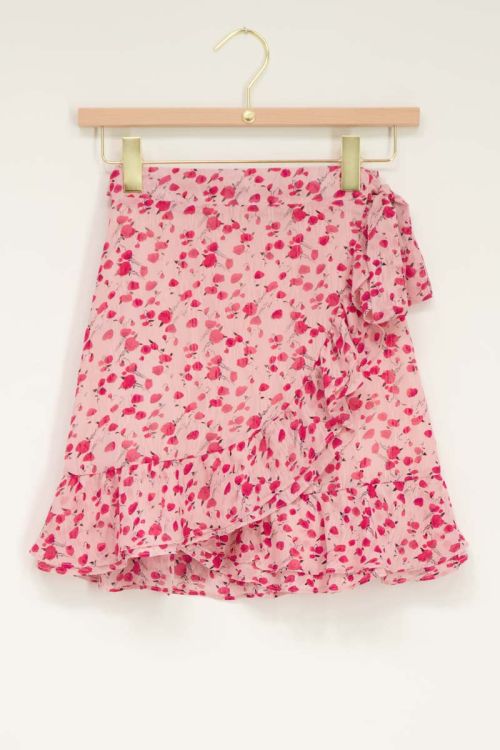 Roze rokje met bloemenprint
