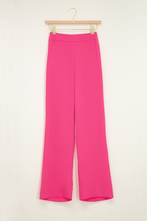 Roze wijdvallende pantalon