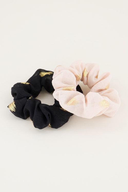 Scrunchie set zwart/beige, scrunchies My Jewellery