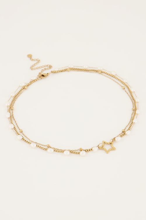 Shapes ketting met parels & ster