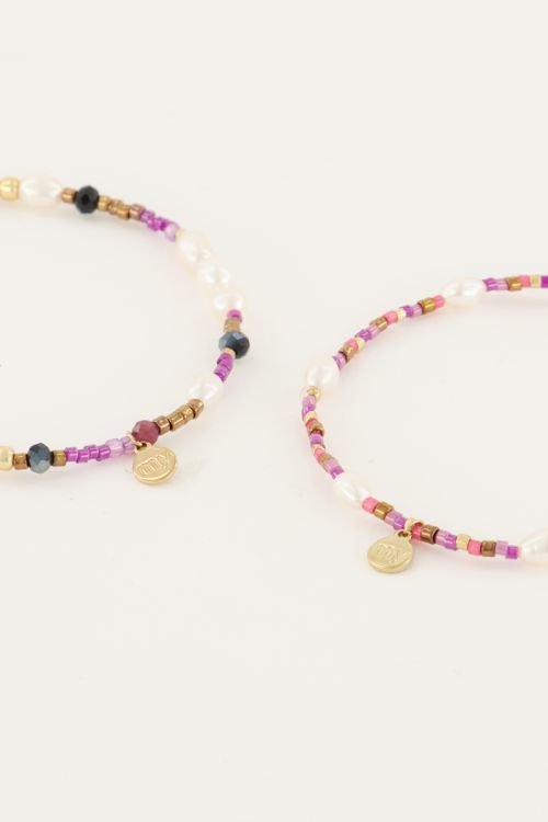 Shapes roze kralen armbanden set