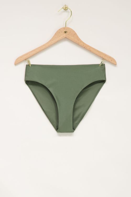 Grüne High Waist Bikini Hose glänzend