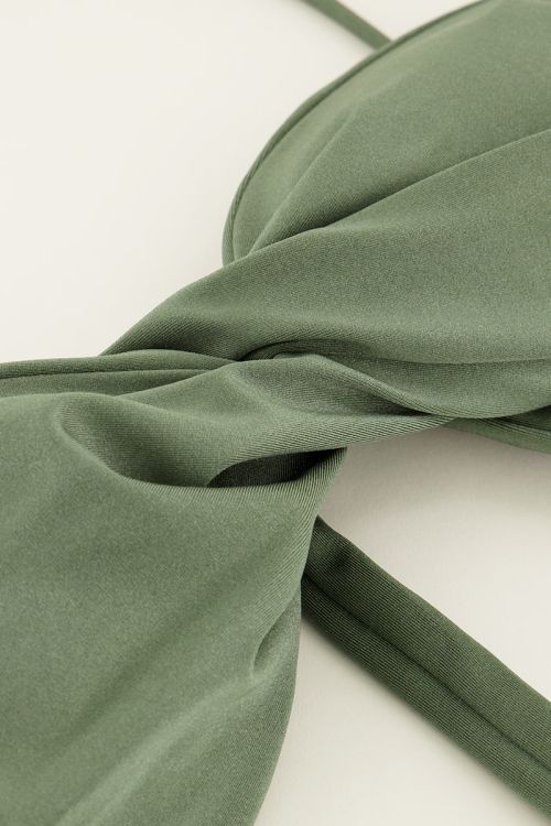 Shiny green knot-front bikini top | My Jewellery