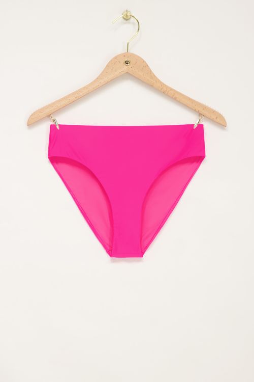 Neonpinke High Waist Bikini Hose glänzend