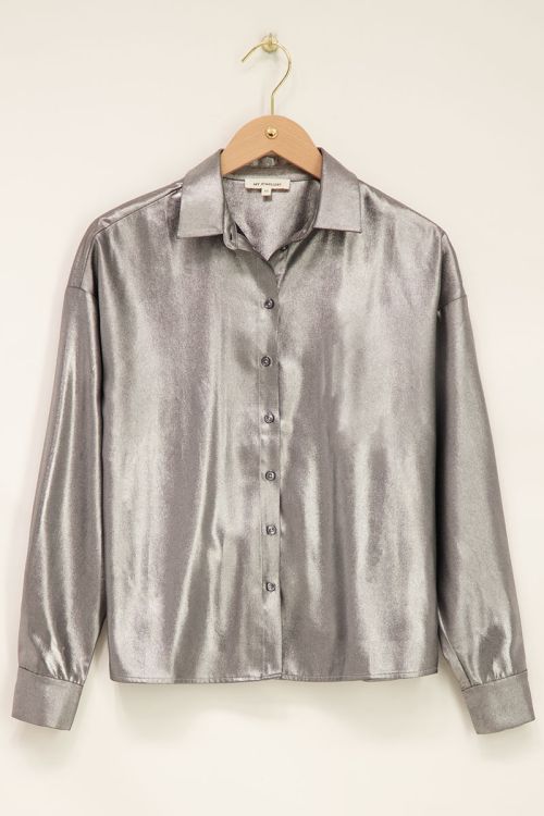 Silberne Metallic-Bluse