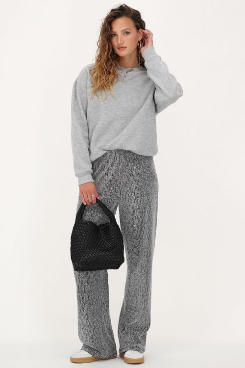 Silver wide leg trousers with rhinestones | My Jewellery