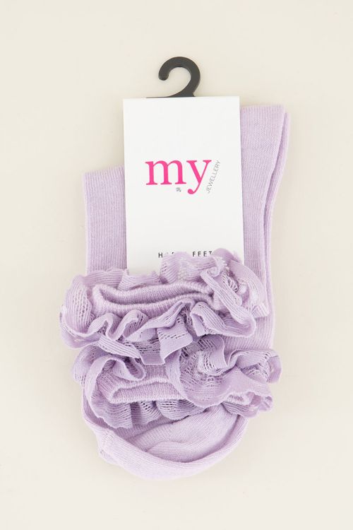 Lila sokken met ruffles | My Jewellery