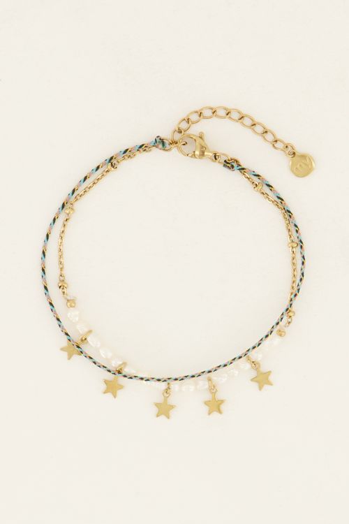 Souvenir blauwe dubbele armband| My Jewellery