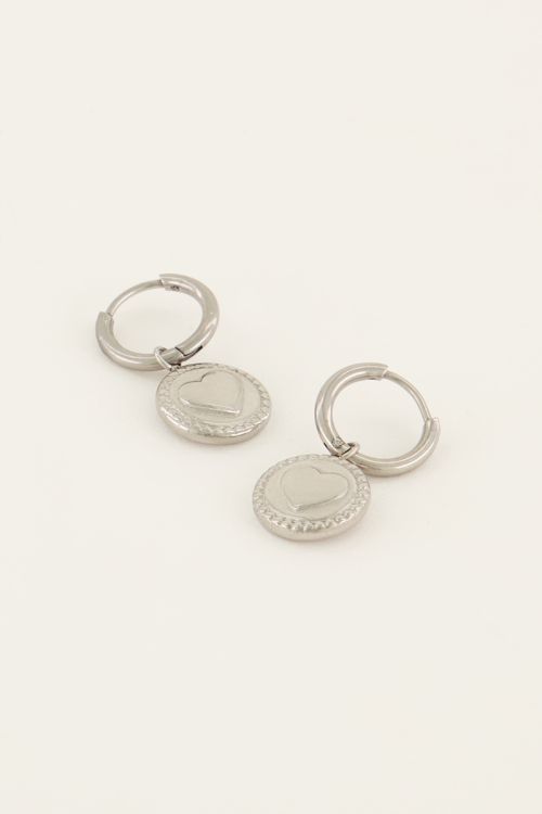 Souvenir Ohrringe mit rundem Herz-Anhänger | My Jewellery
