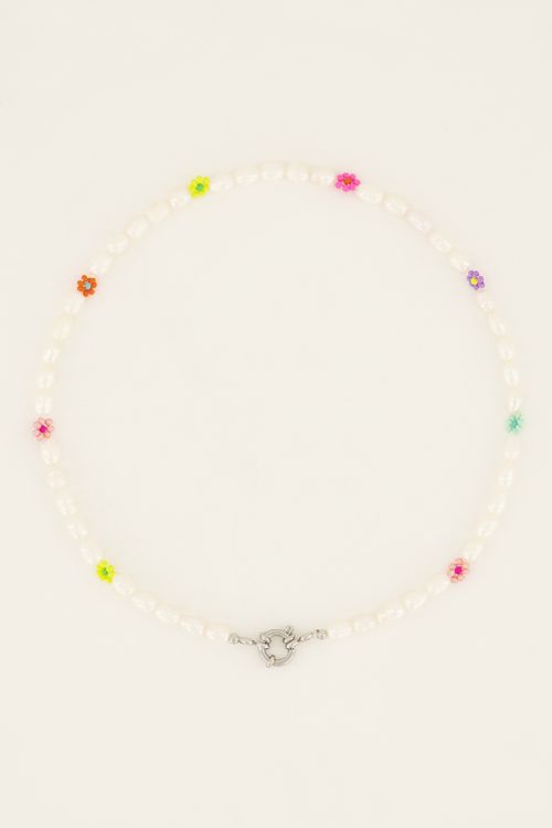 vloeistof shuttle Kwaadaardige tumor Souvenir ketting met parels en bloemen | My Jewellery