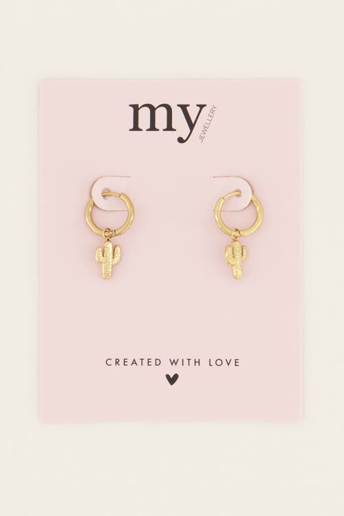 Souvenir oorringen met cactus bedel | My Jewellery