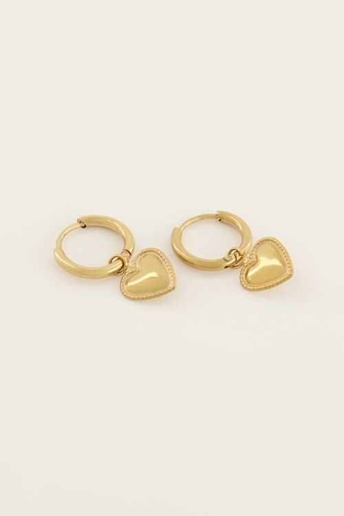 Souvenir oorringen met hart bedel | My Jewellery