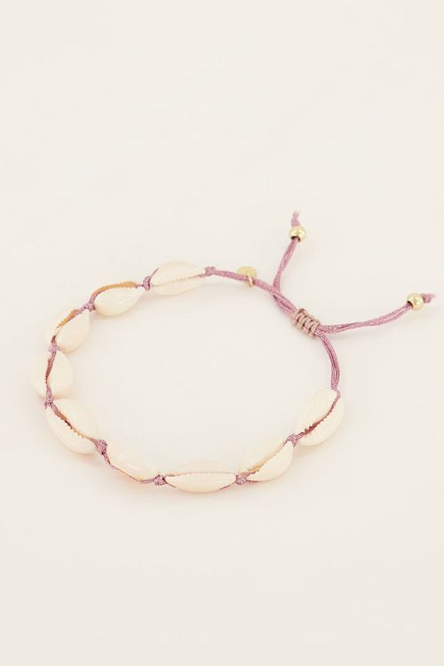 Souvenirs roze schelpen armband / enkelbandje | My Jewellery