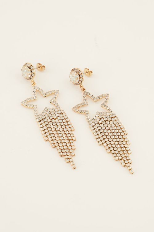 Oorhangers met ster & strass stenen | My Jewellery
