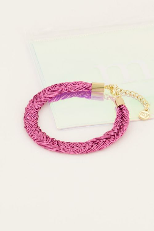 Starmood roze gevlochten armband