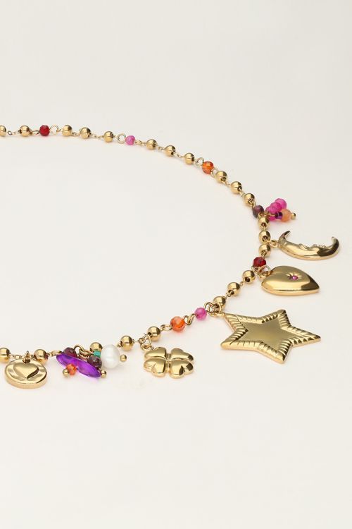 Starry charm necklace with star and beads | My Jewellery