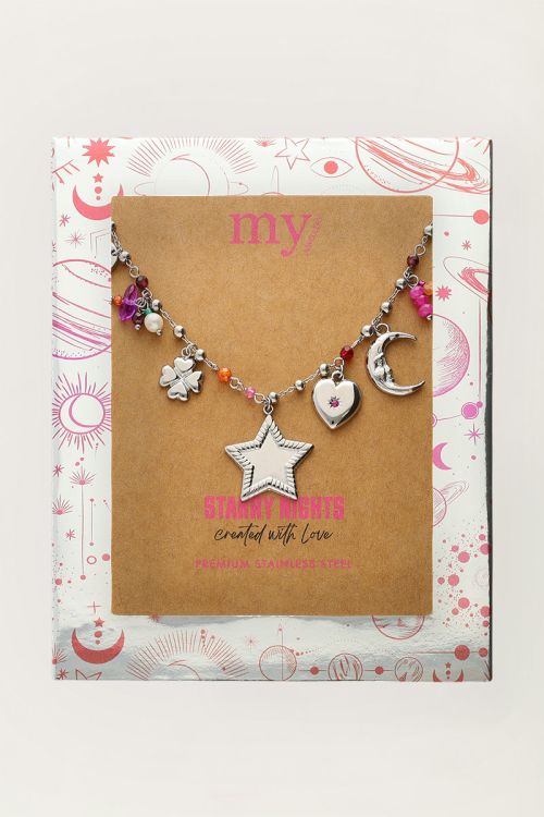 Starry charm necklace with star and beads | My Jewellery