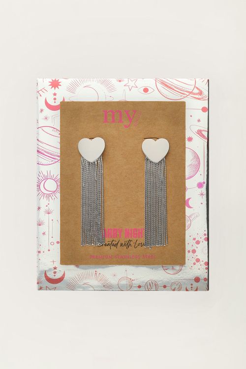 Starry earrings with heart and cords | My Jewellery