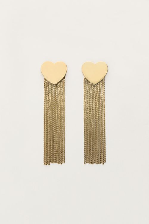 Starry earrings with heart and cords | My Jewellery