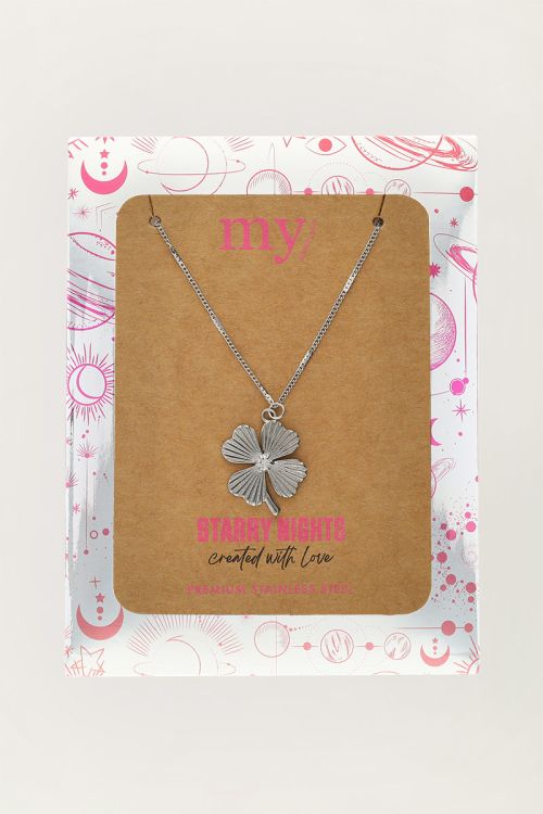 Starry necklace with clover & rhinestone | My Jewellery