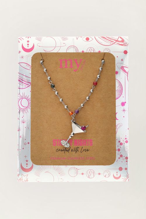 Starry necklace with coloured beads & cocktail | My Jewellery