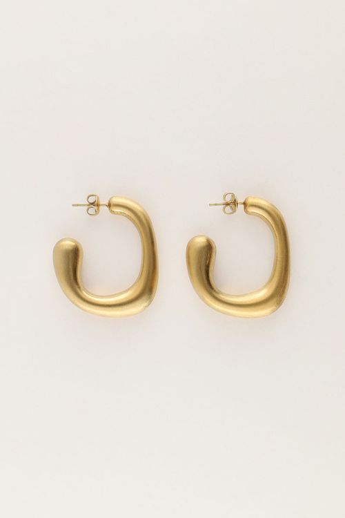 Statement earrings oval matte textured | My Jewellery