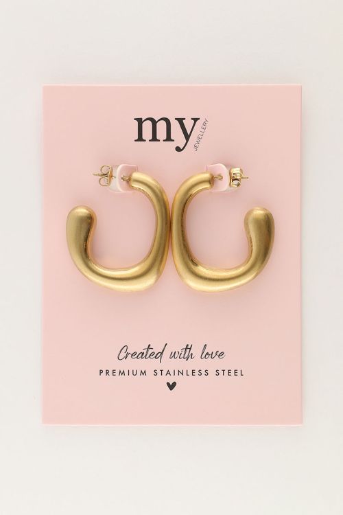 Statement earrings oval matte textured | My Jewellery