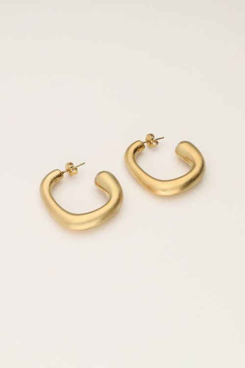 Statement earrings oval matte textured | My Jewellery