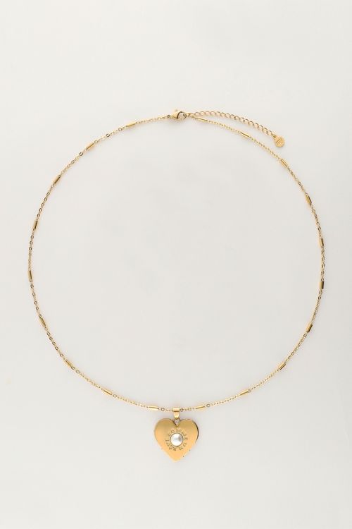 Statement necklace with large heart and pearl | My Jewellery