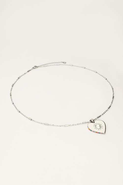 Statement necklace with large heart and pearl | My Jewellery