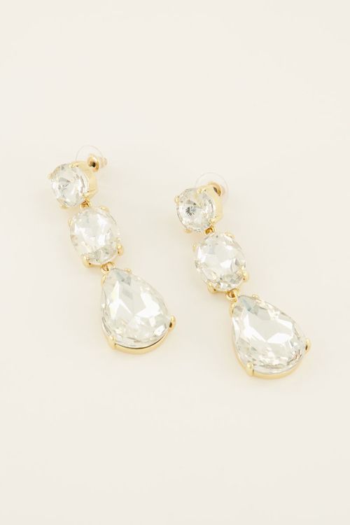 Statement oorhangers met transparante stenen | My Jewellery
