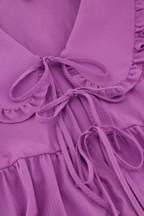 Striped purple blouse with bows  | My Jewellery