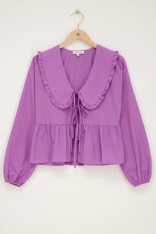 Striped purple blouse with bows  | My Jewellery