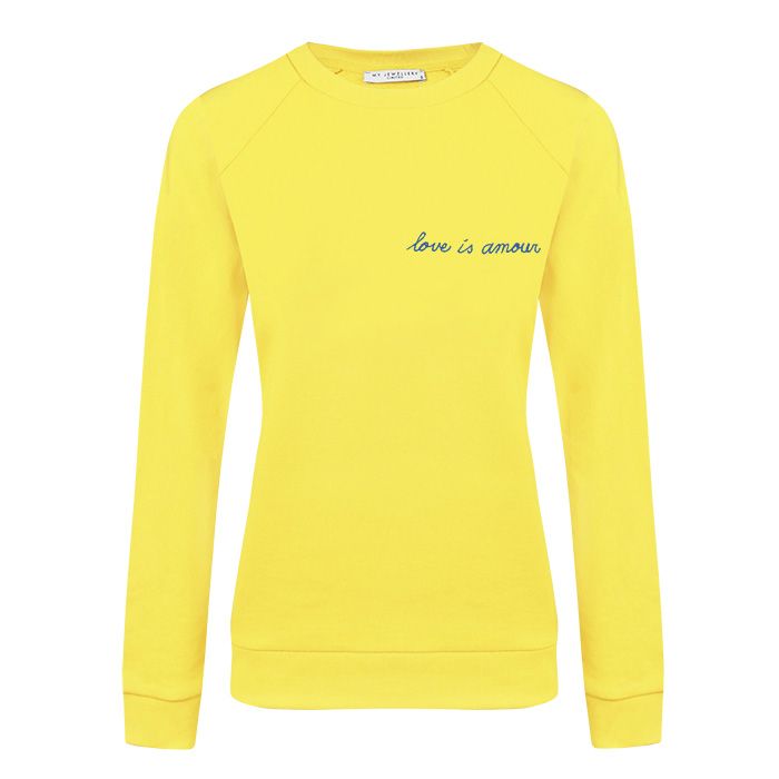 MY Jewellery sweater geel met tekst