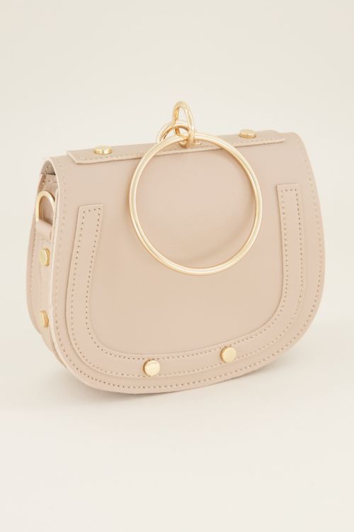 Beige tas met ring | Heuptasje My Jewellery