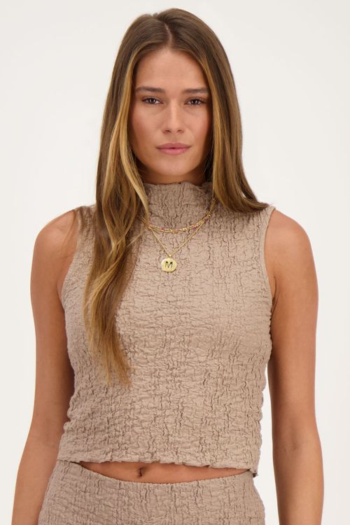 Taupe sleeveless top bubble | My Jewellery