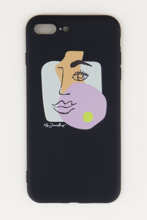Zwart telefoonhoes Face, telefoonhoesje siliconen