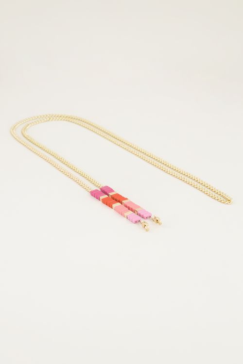 telefoonkoord met roze kralen, telefoon ketting My Jewellery