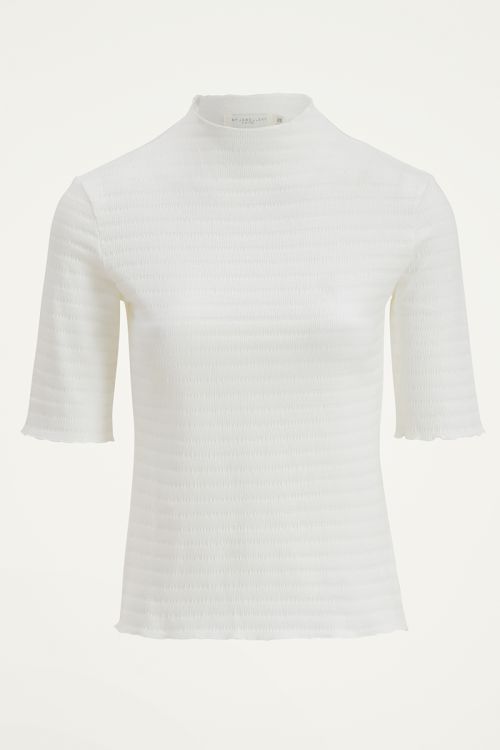 Witte top met col en structuur | Ruffle top My Jewellery